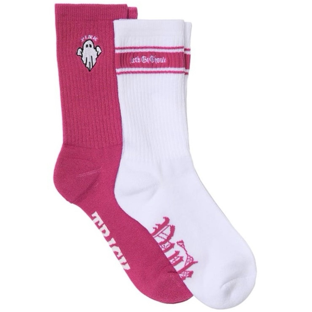 VS PINK Halloween Let’s Go Ghouls 2-Pack Crew Socks